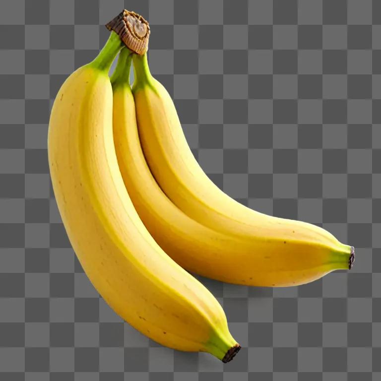 A bunch of ripe yellow bananas on a yellow background