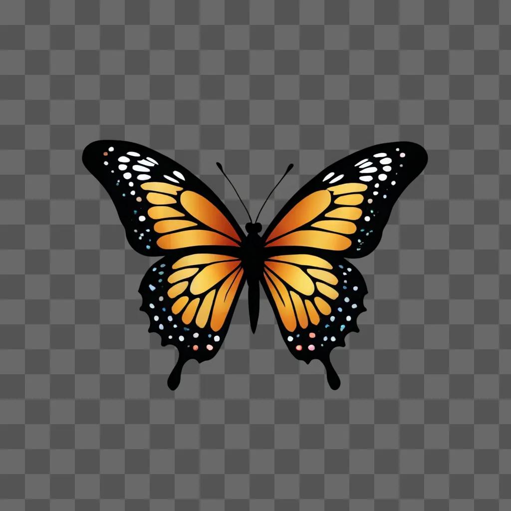 A butterfly drawing on a brown background