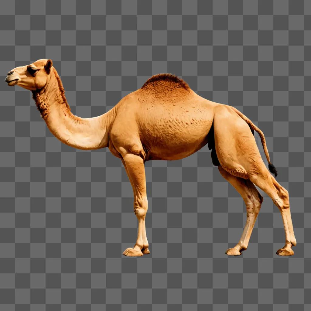 A camel clipart image with a tan background