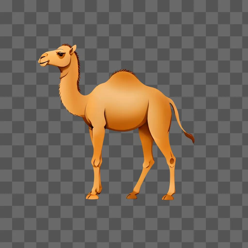 A camel emoji on a beige background