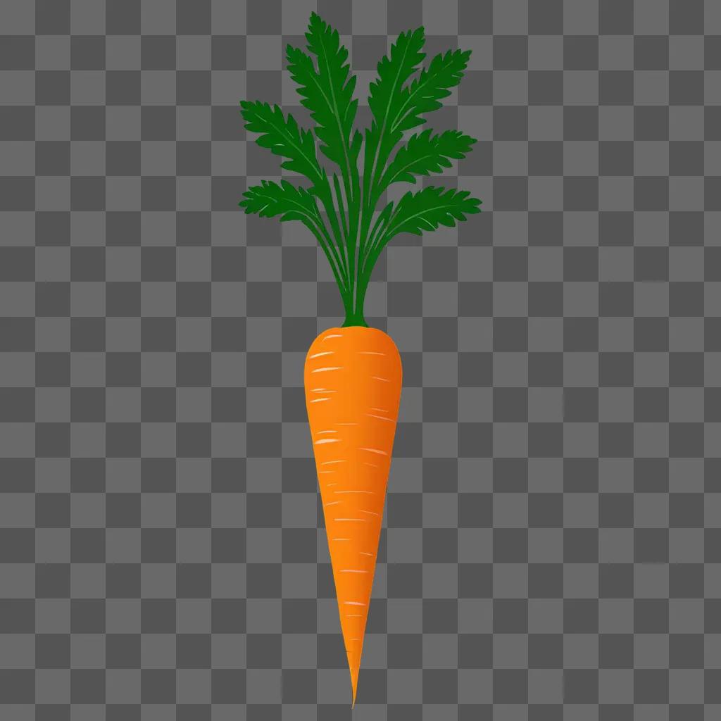 A carrot silhouette against a green background