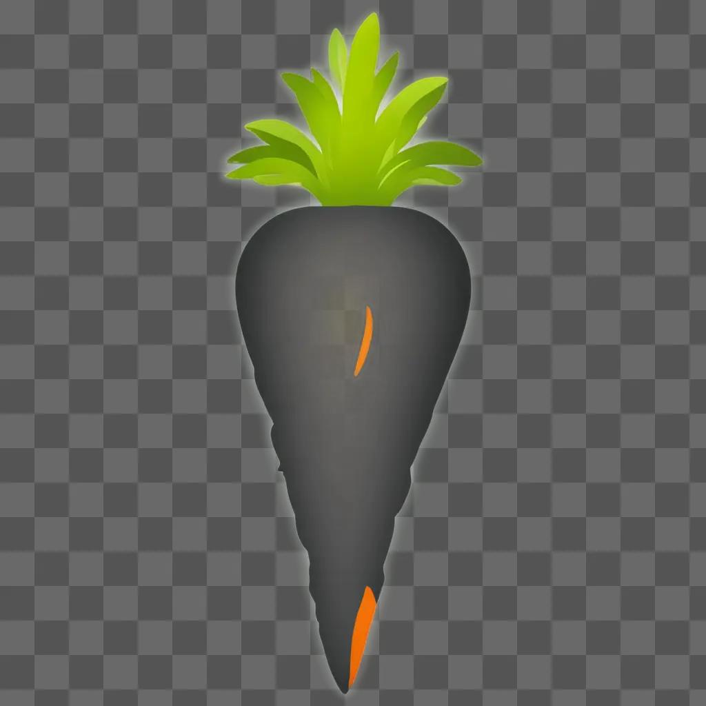 A carrot silhouette on a green background