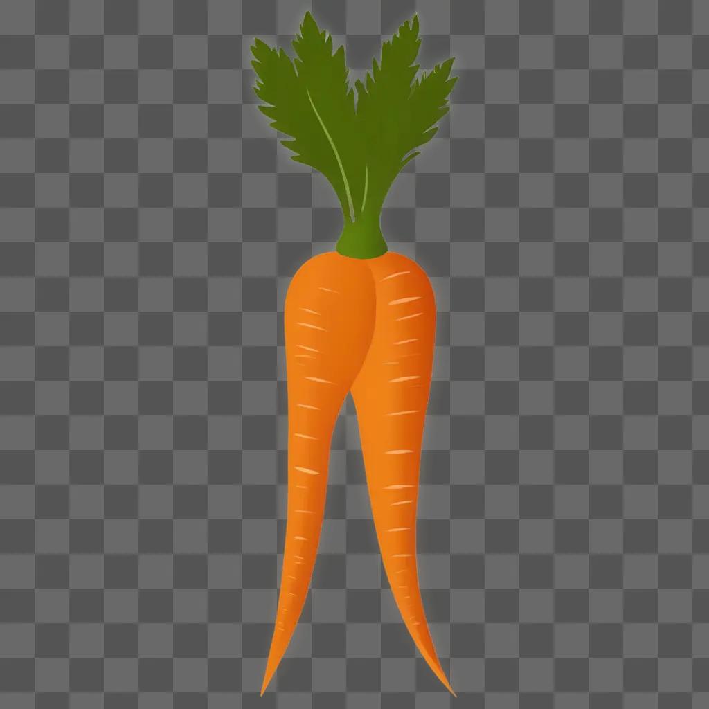 A carrot silhouette with a green leaf on top