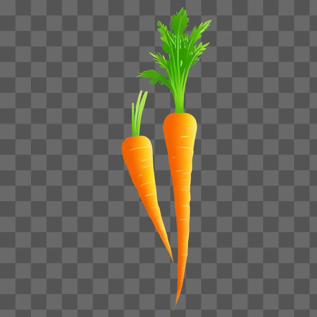 A carrot silhouette with a green stem