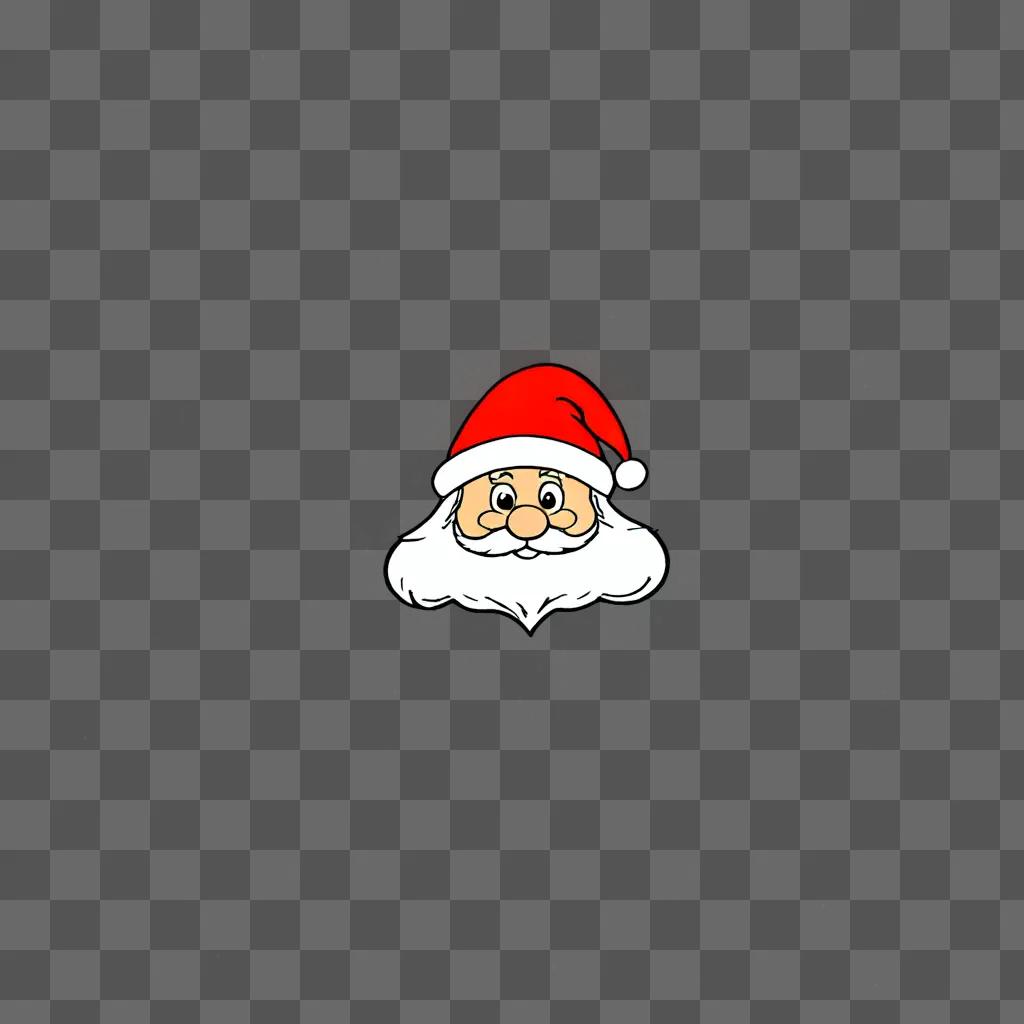 A cartoon Santa hat drawing against a pink background