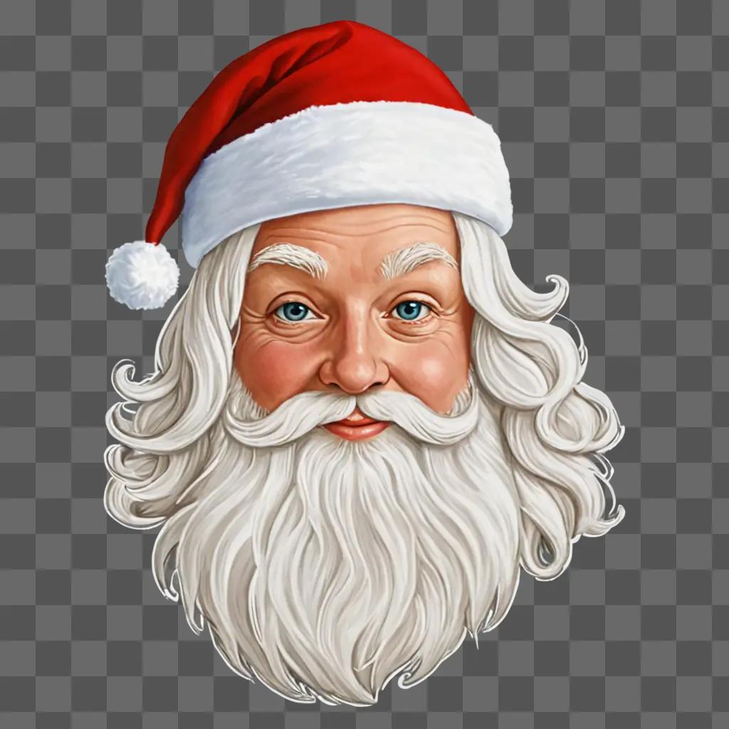 A cartoon Santa hat drawing for kids