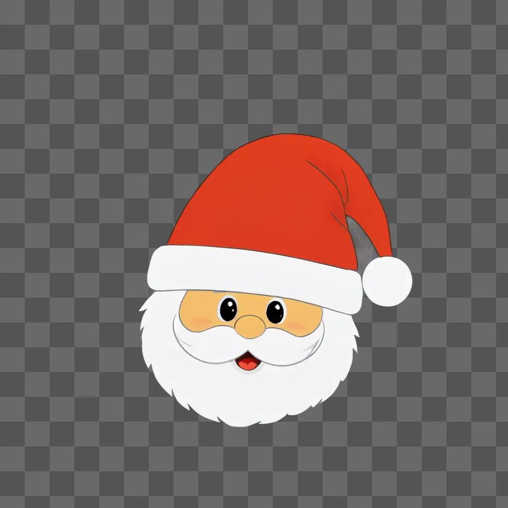 A cartoon Santa hat drawing on a pink background