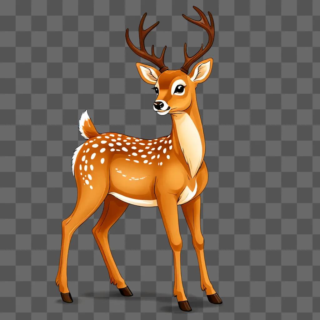 A cartoon deer drawing for kids