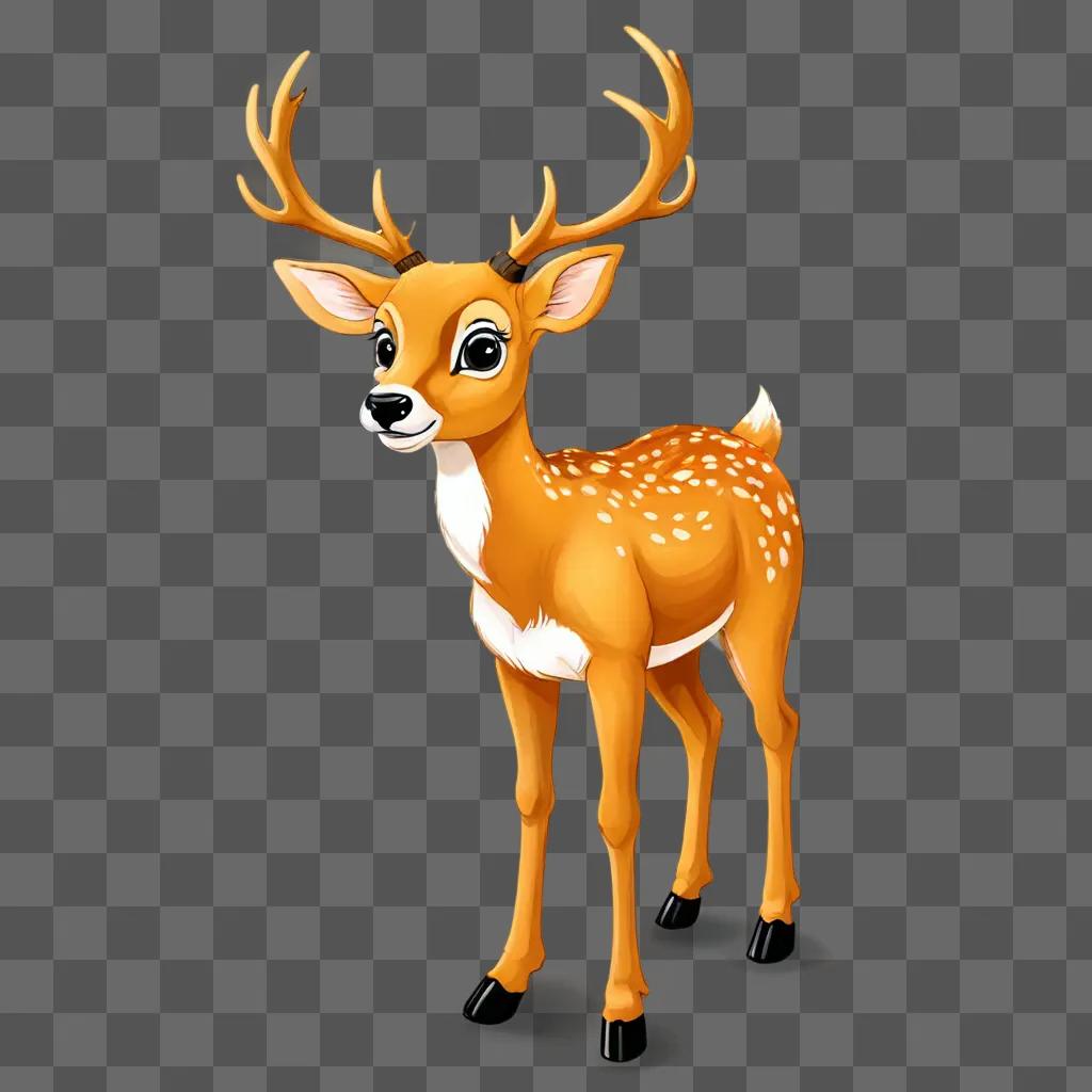 A cartoon deer drawing for kids