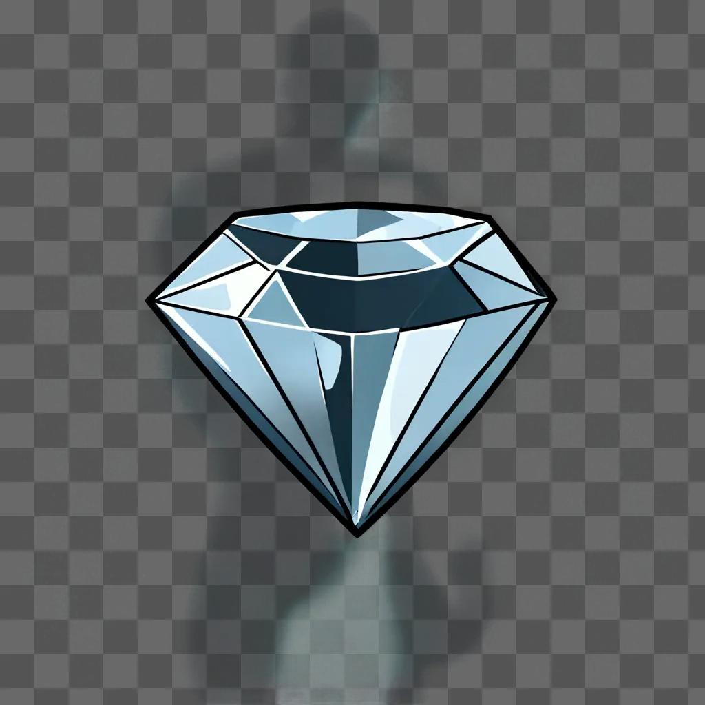 A cartoon diamond drawing of a diamond