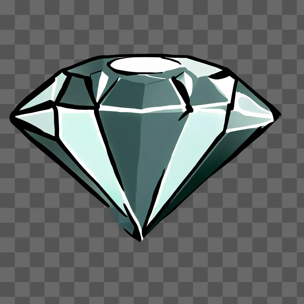 A cartoon diamond drawing on a dark background