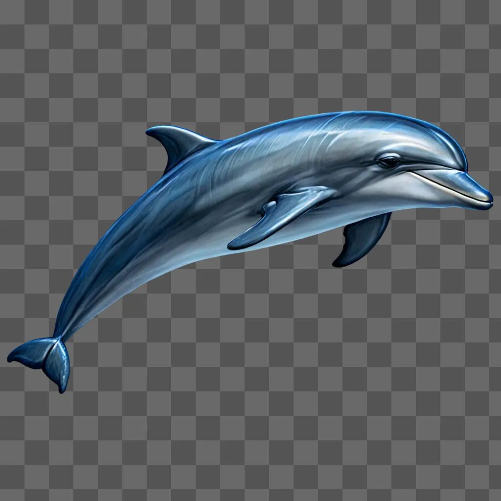 A cartoon dolphin drawing for kids