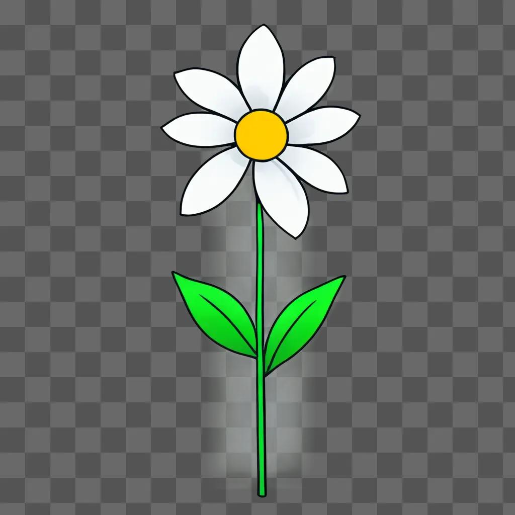 A cartoon flower drawing with a yellow center