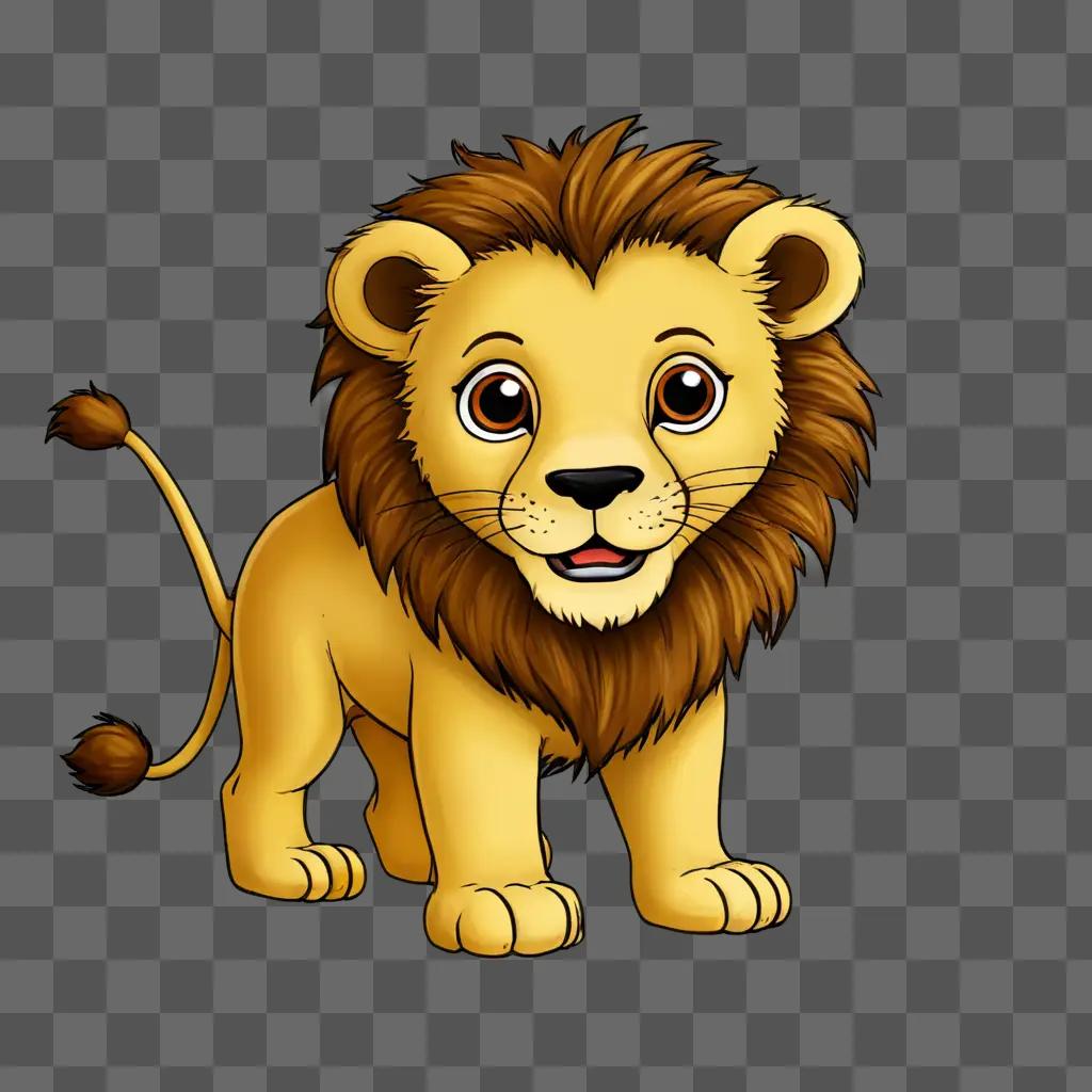 A cartoon lion drawing for kids