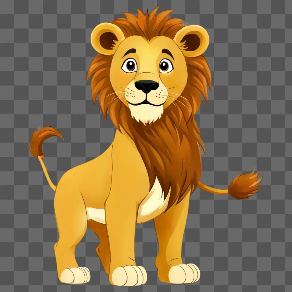 A cartoon lion drawing for kids