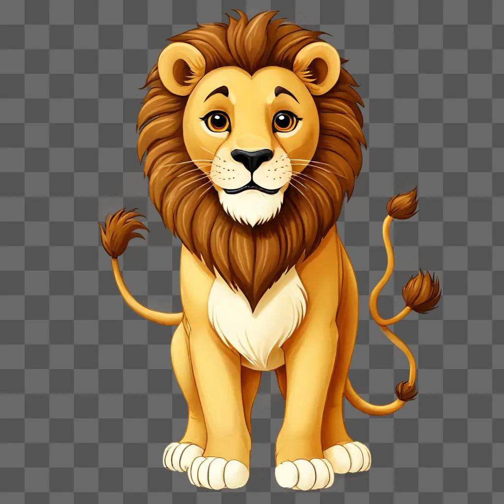 A cartoon lion drawing for kids