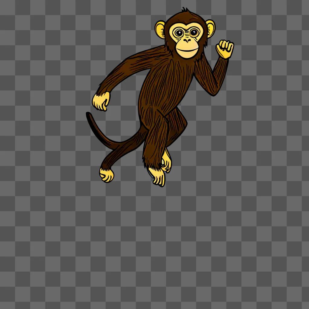 A cartoon monkey drawing for kids