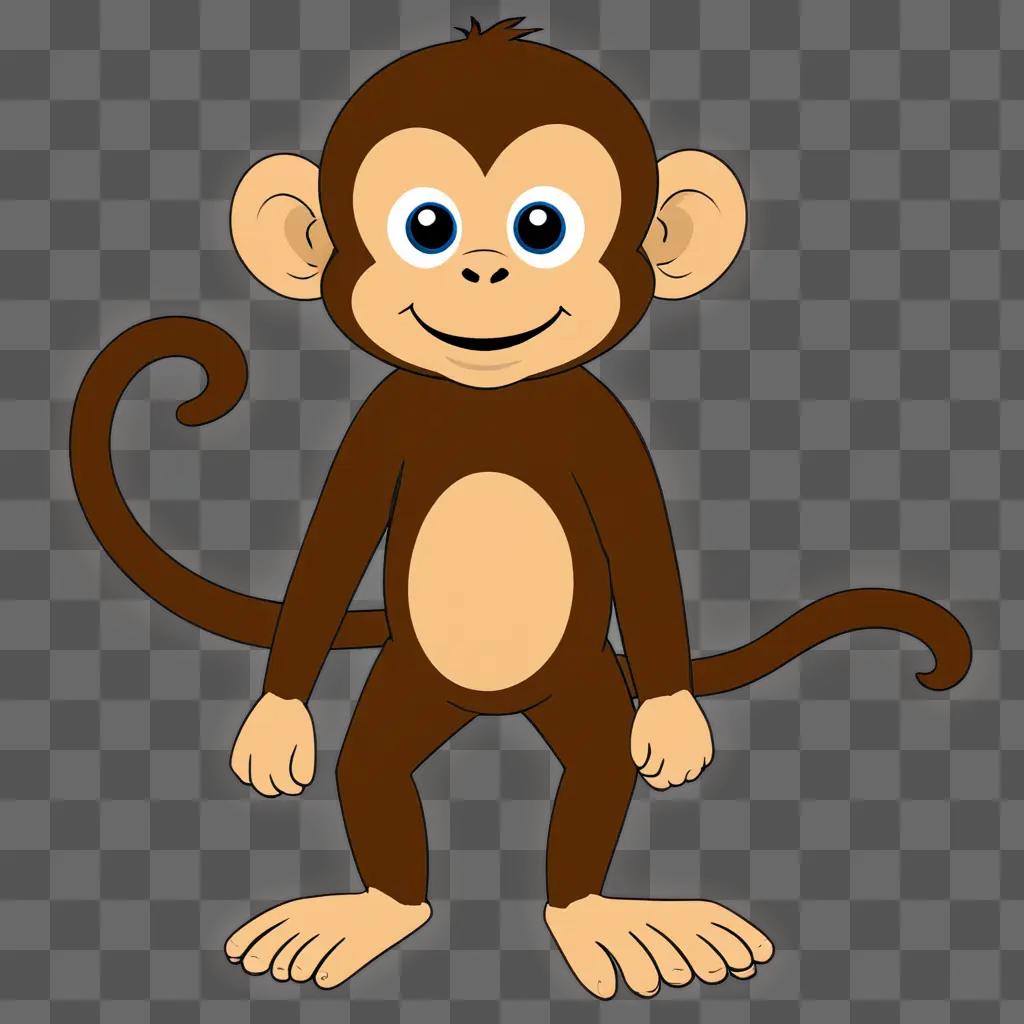 A cartoon monkey drawing for kids