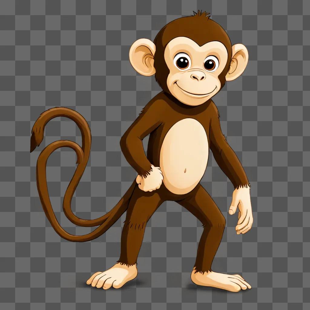 A cartoon monkey drawing for kids to enjoy