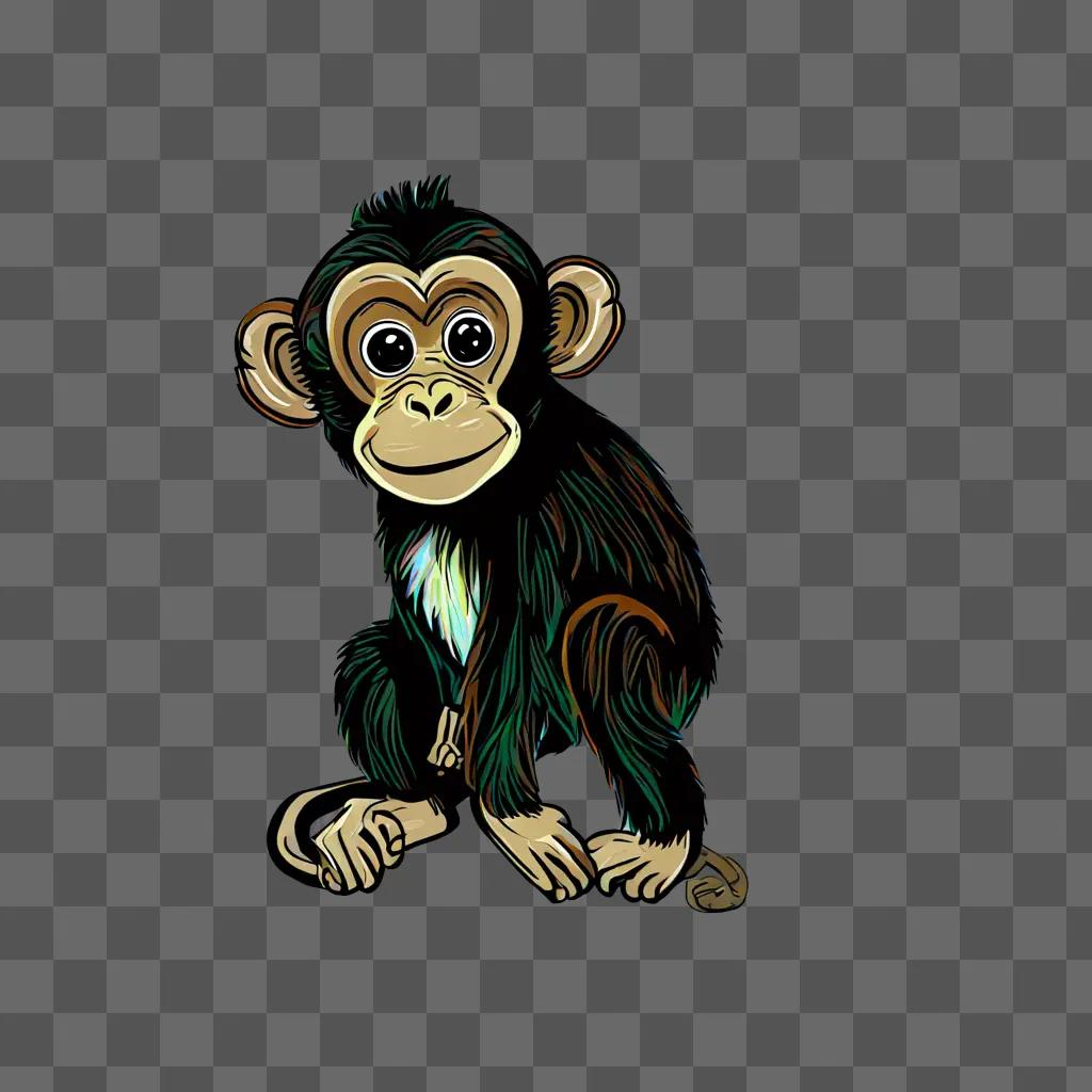 A cartoon monkey drawing for kids