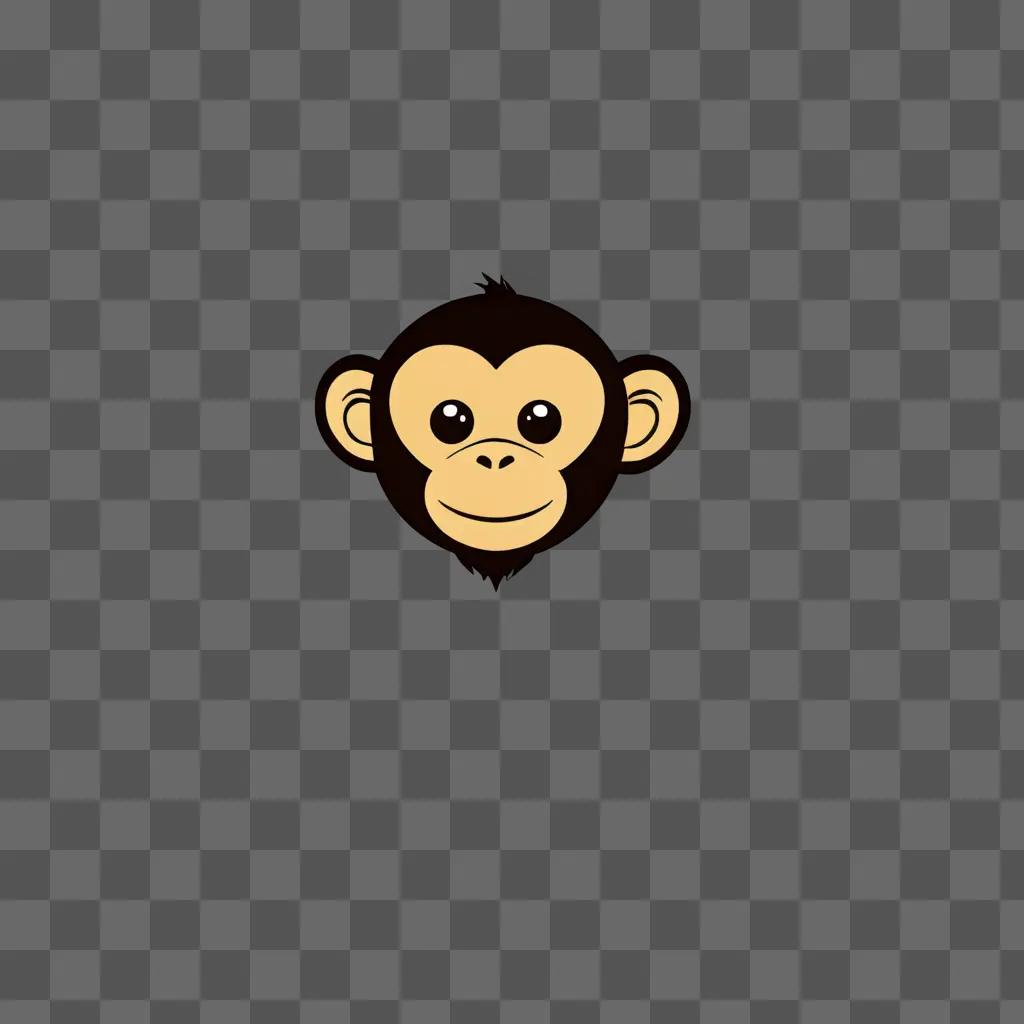 A cartoon monkey sketch on a brown background