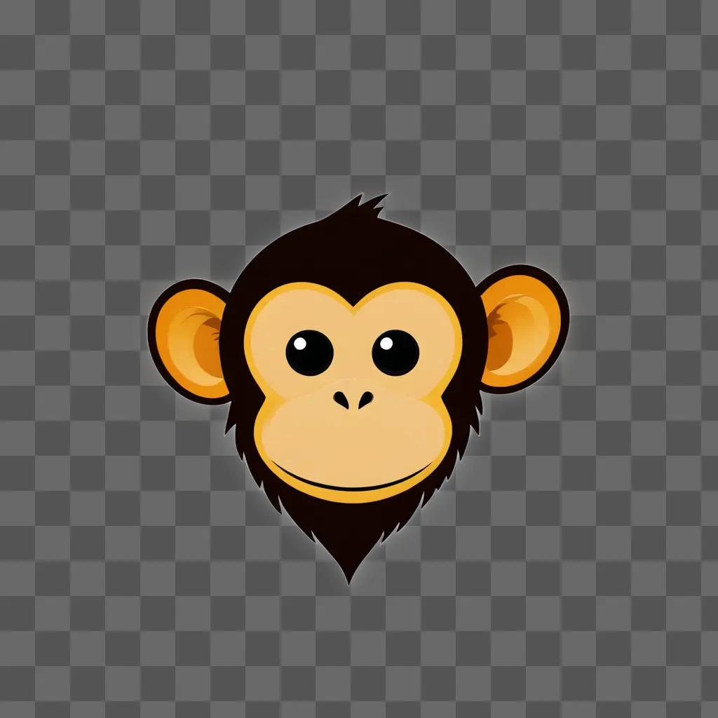 A cartoon monkey with big eyes and a big smile