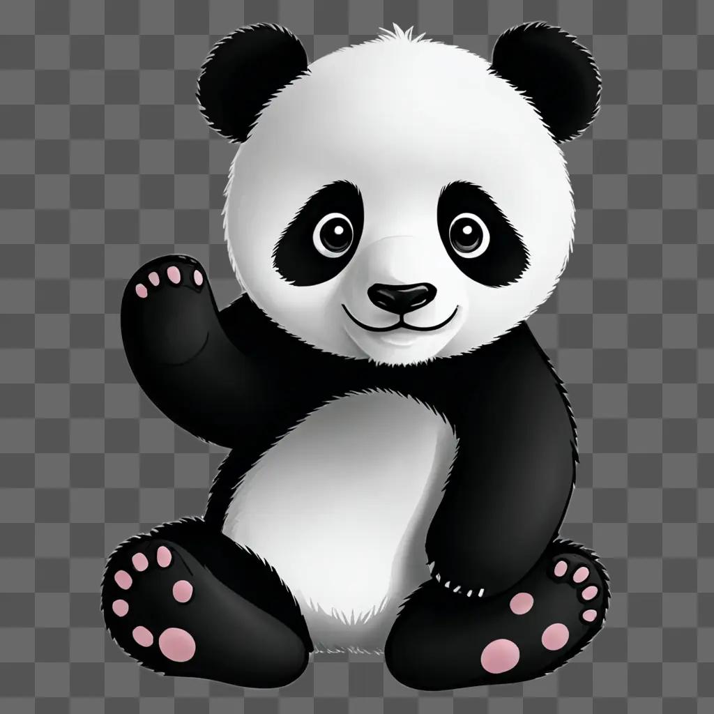 A cartoon panda drawing for kids