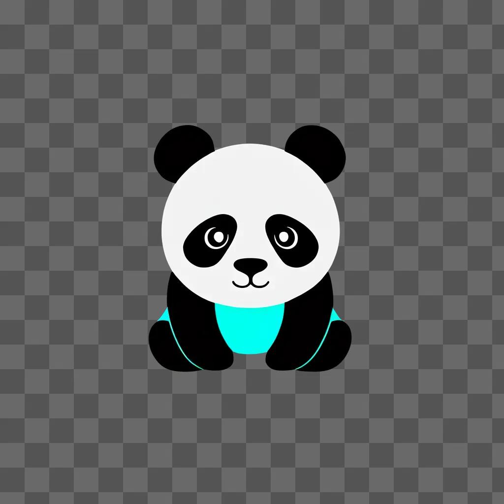 A cartoon panda drawing in bright colors