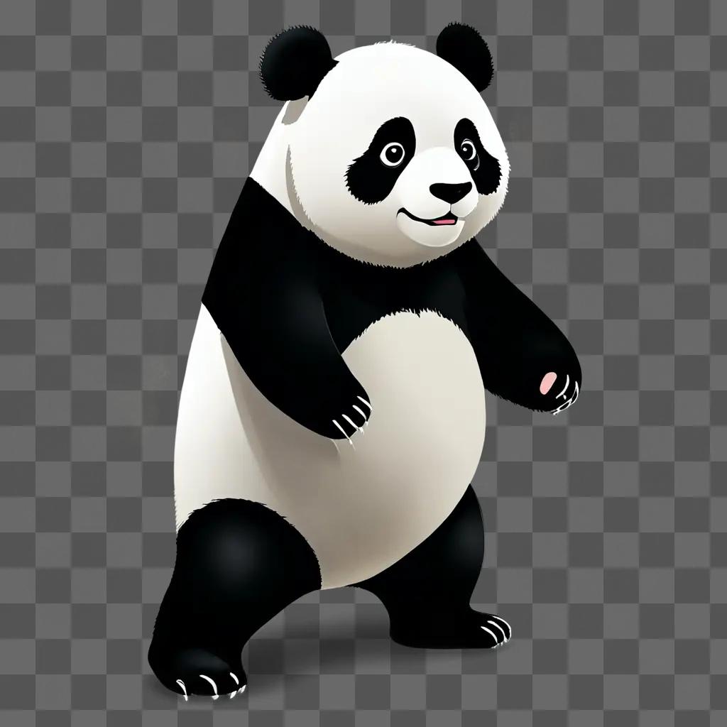 A cartoon panda drawing with a pink paw IGXCw undefined