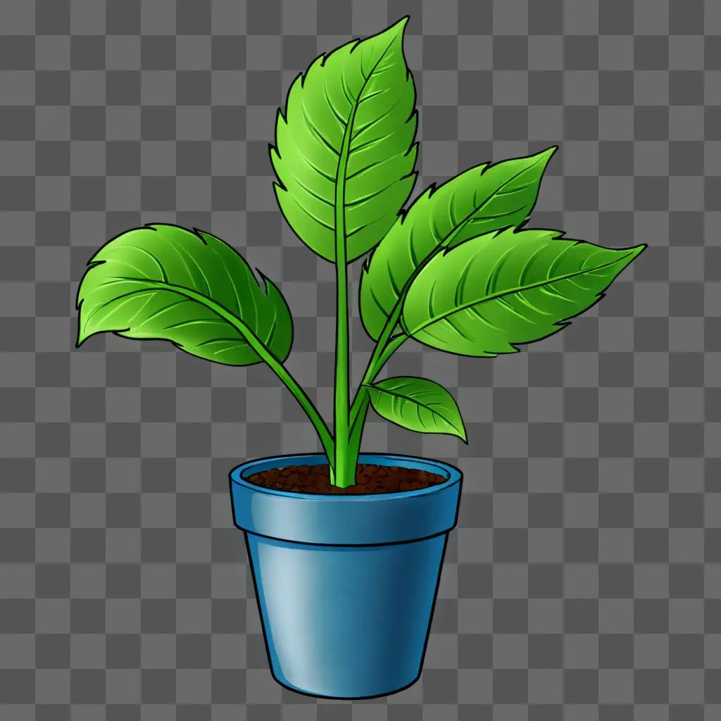 A cartoon plant in a pot