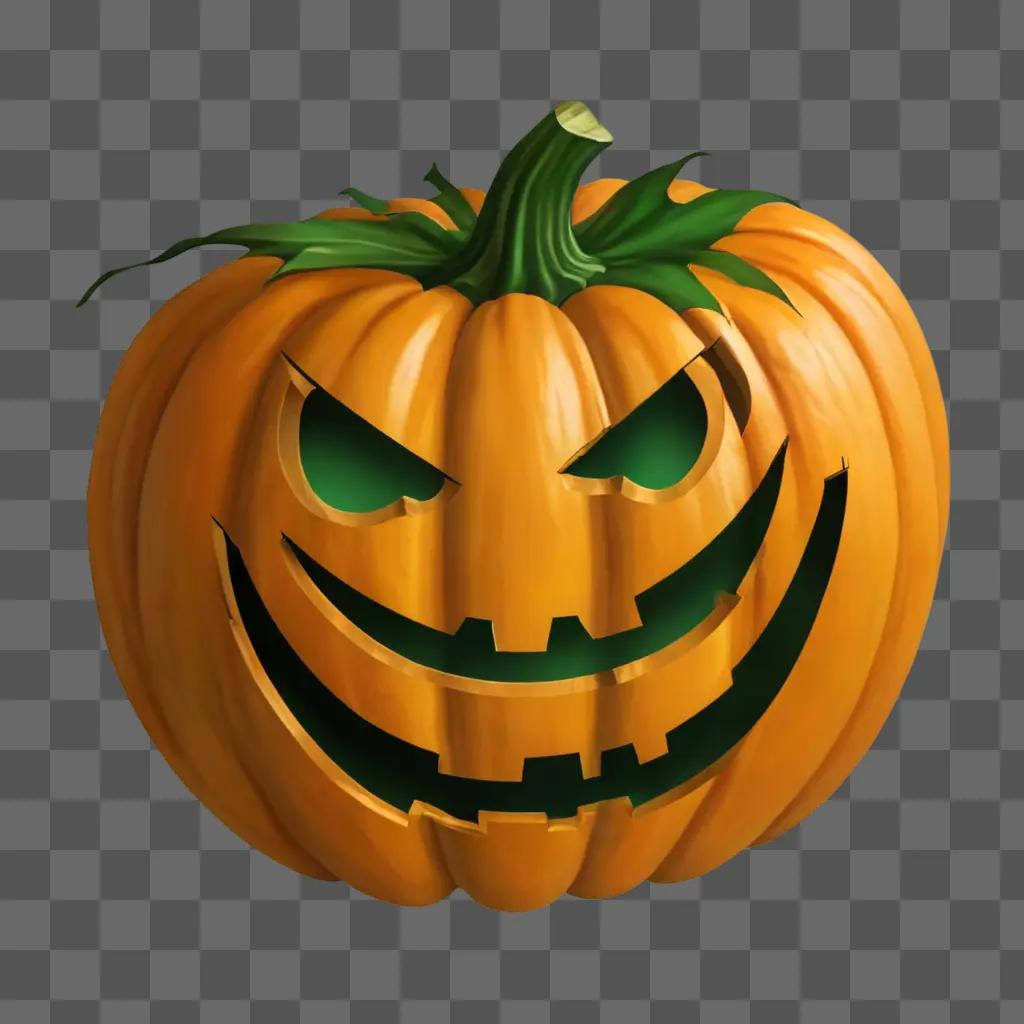 A carved pumpkin emoji with a scary face