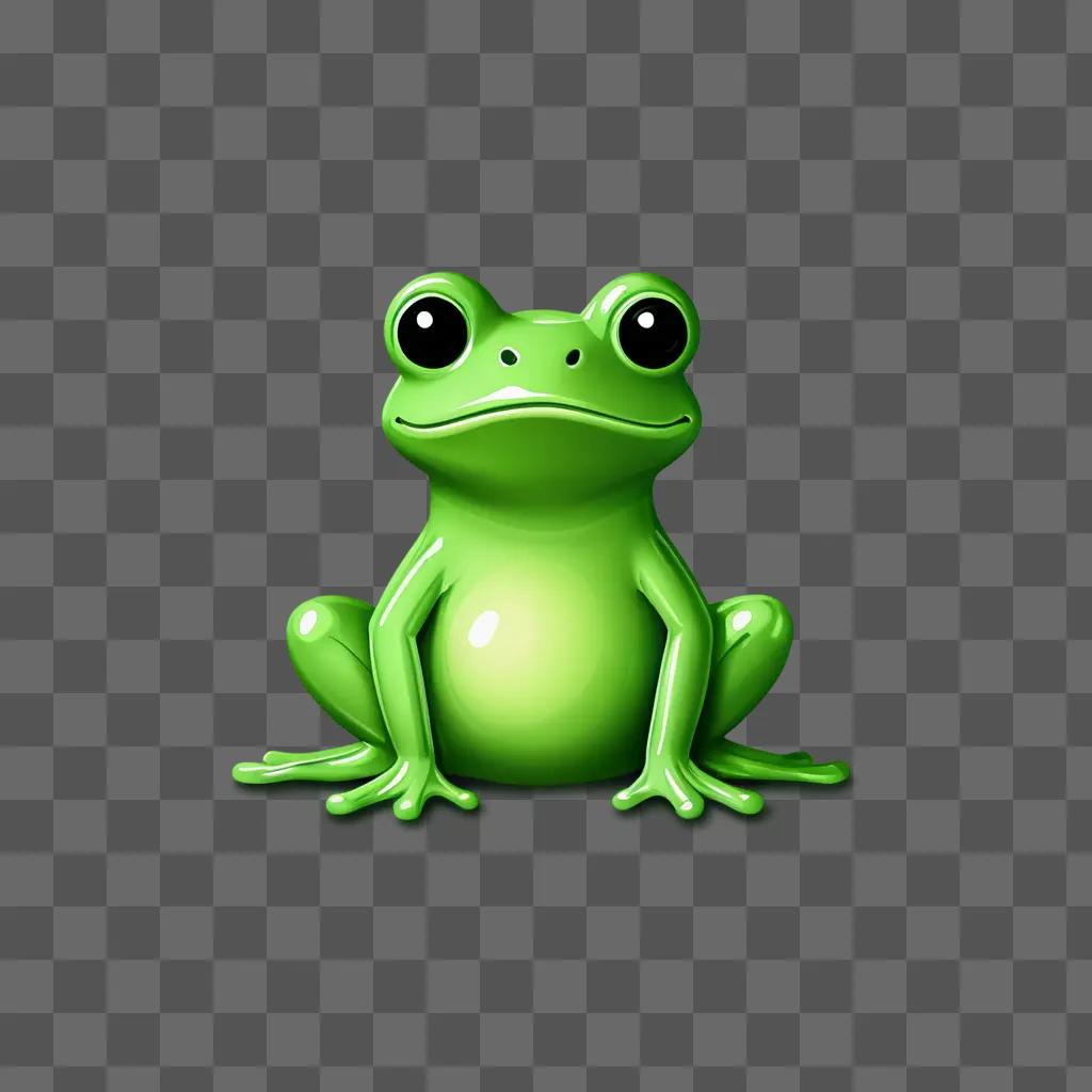 A ceramic frog sitting on a green background