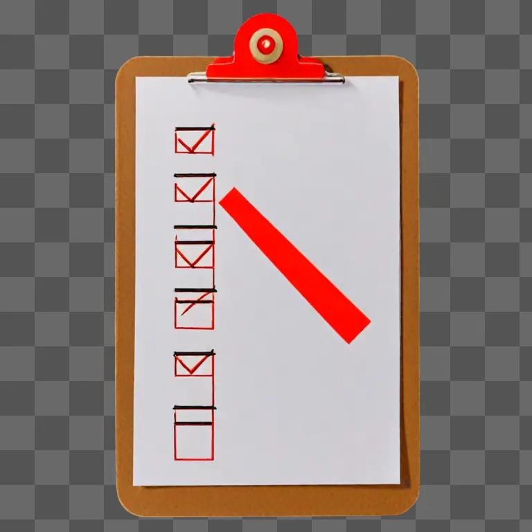 A checklist on a clipboard with a red checkmark