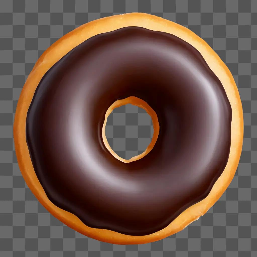 A chocolate donut with a brown donut silhouette