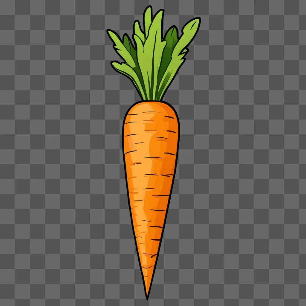 A colorful drawing of a coy carrot