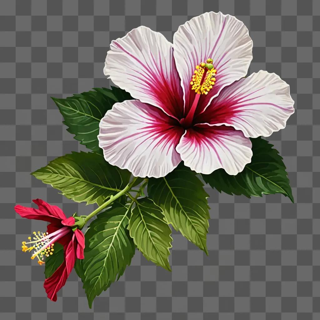 A colorful drawing of a hibiscus flower