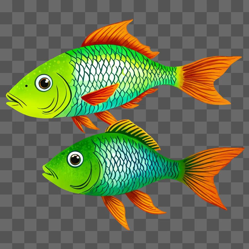 A colorful drawing of fish for kids