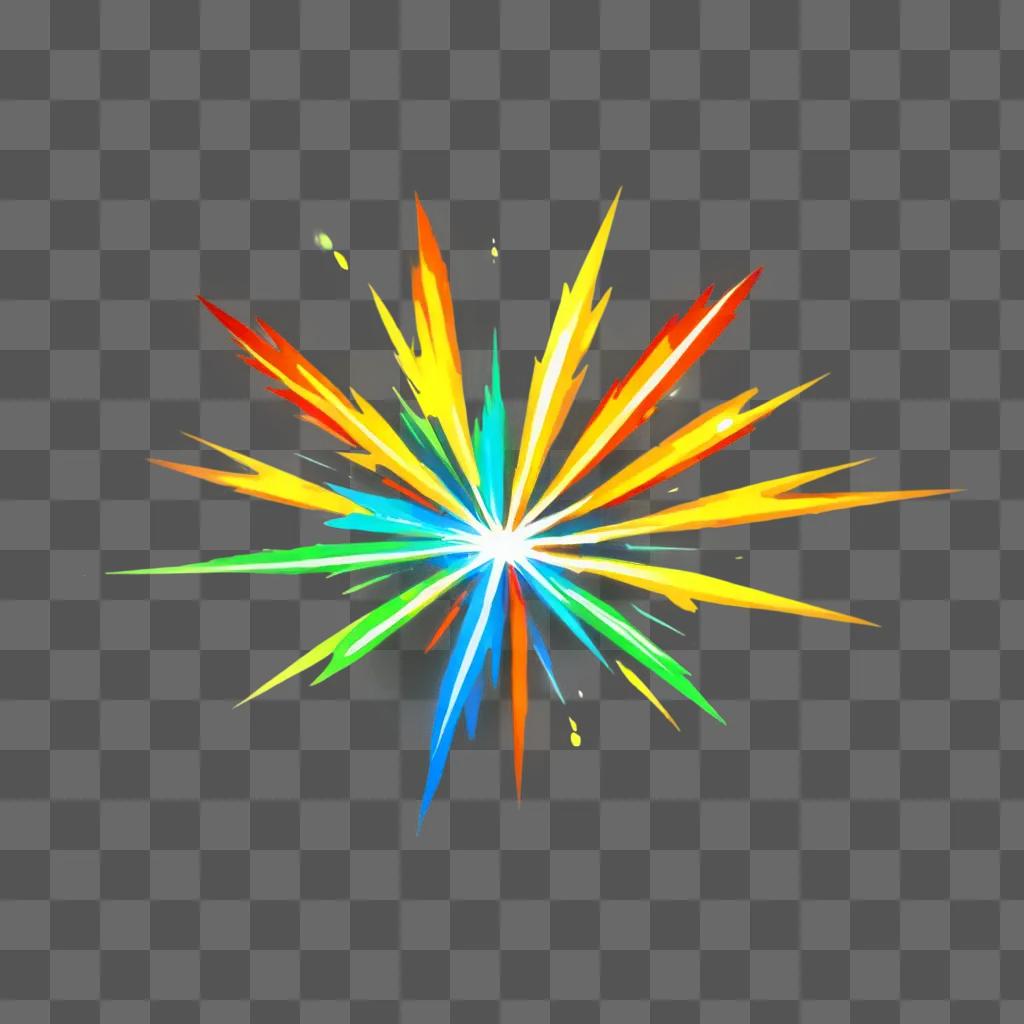 A colorful fireworks display against a green background