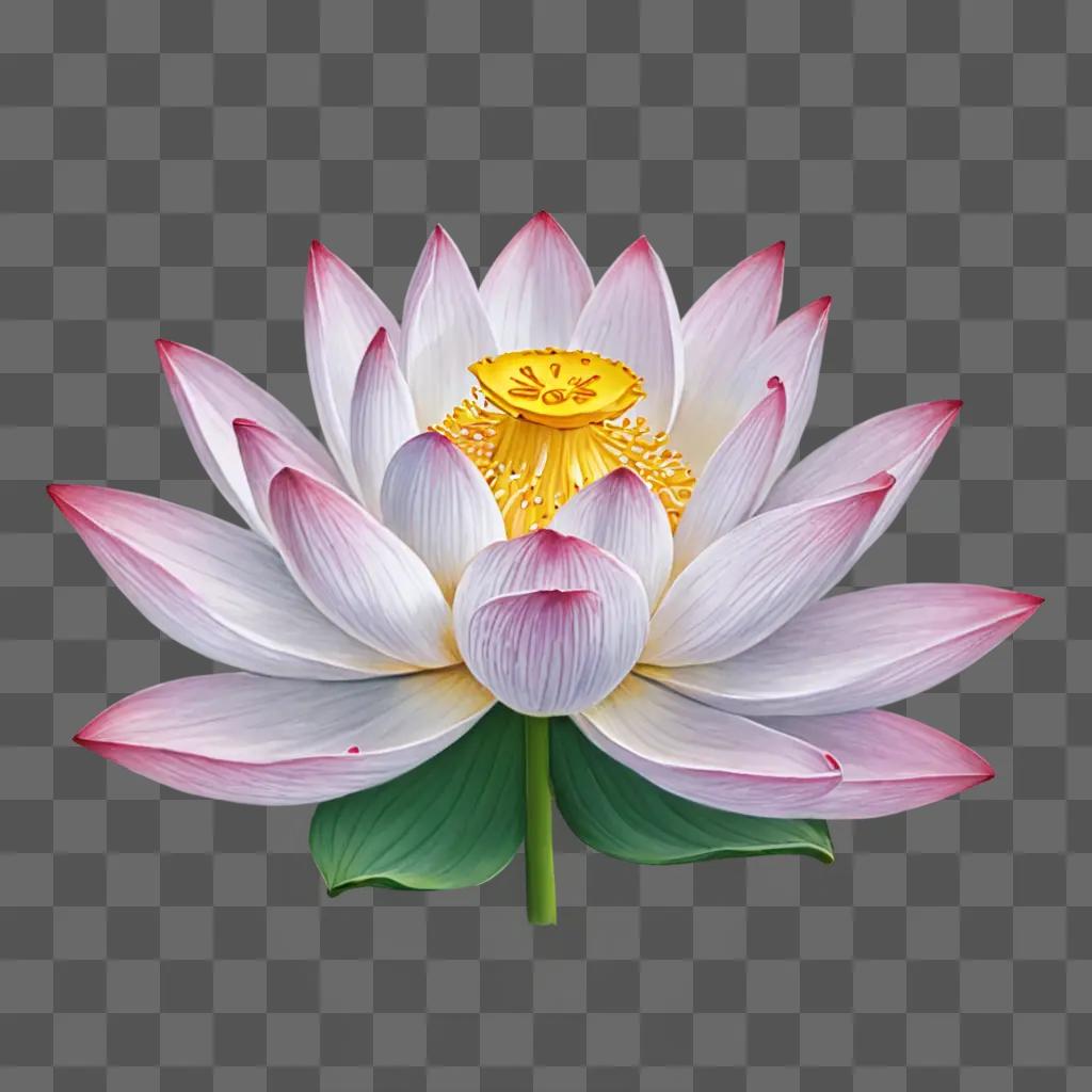 A colorful lotus flower with a yellow center