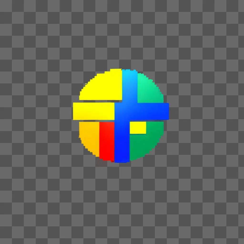 A colorful pixel bullet against a green background