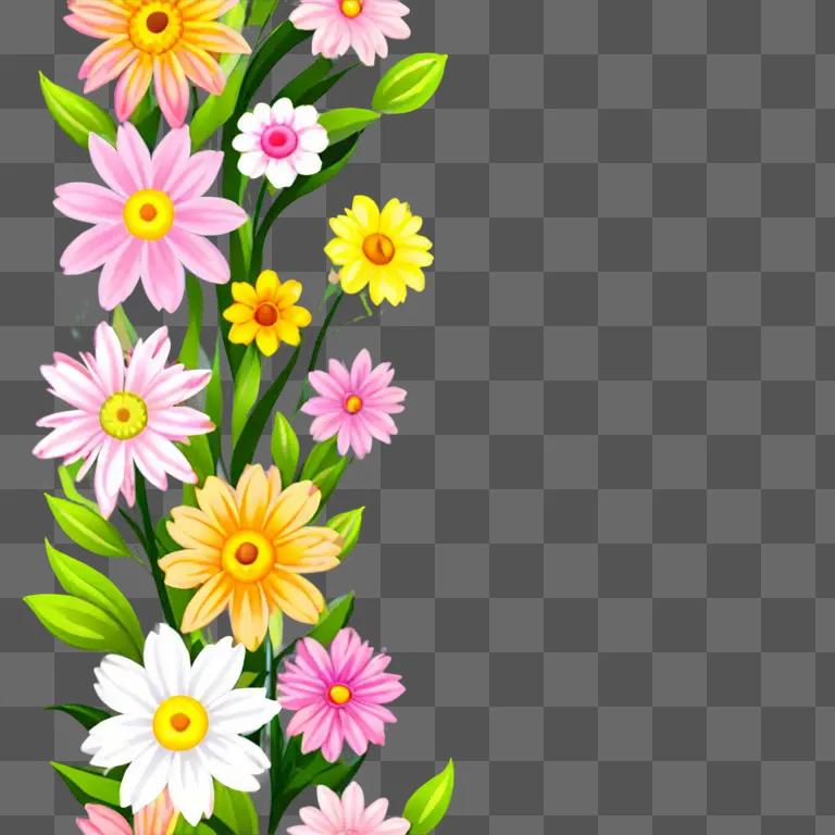 A colorful spring flower clipart design