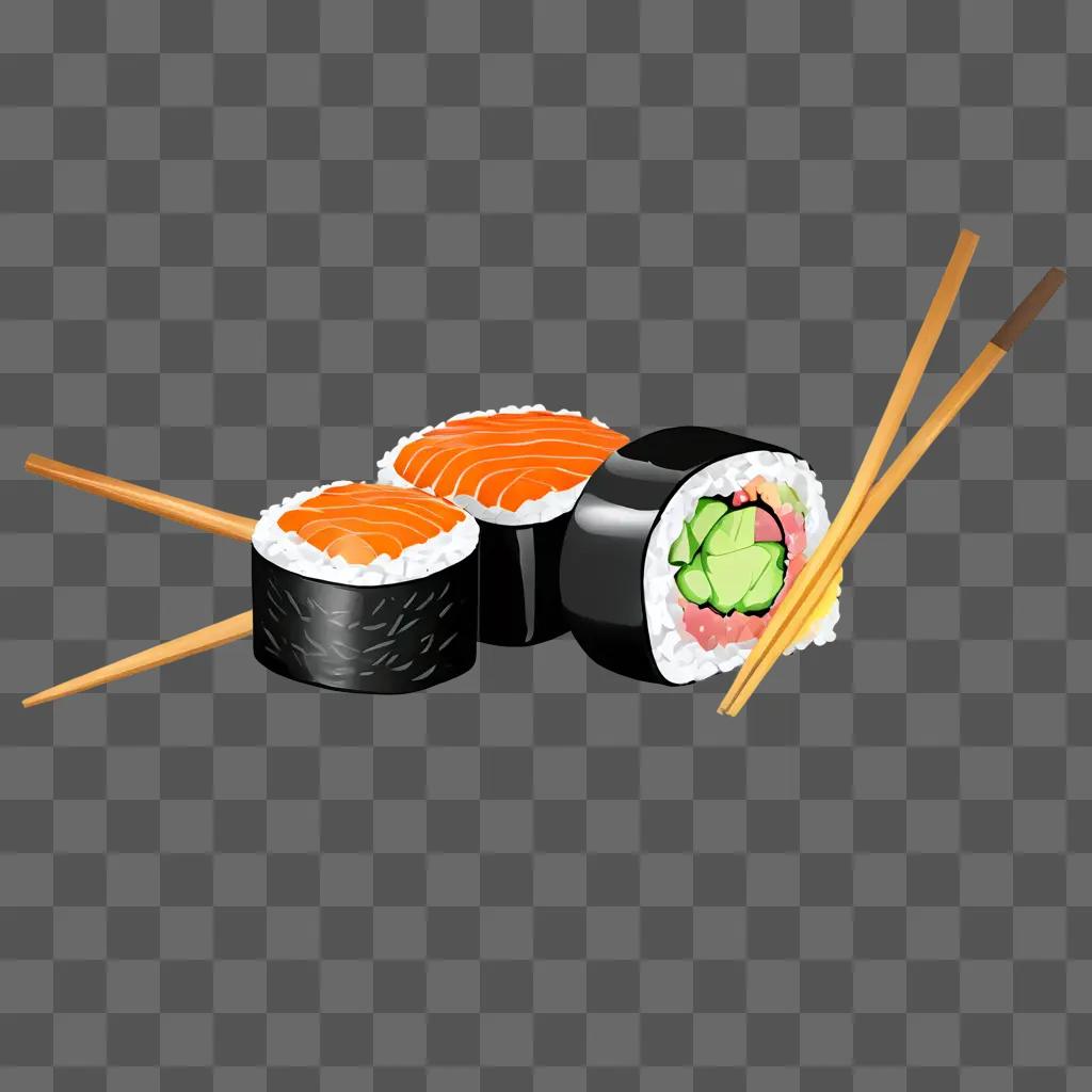 A colorful sushi drawing for kids to color