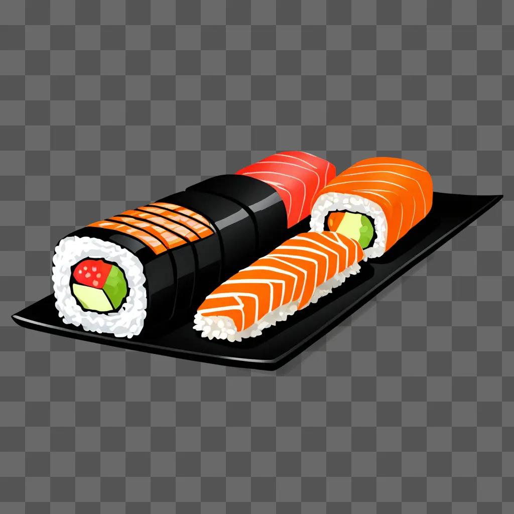 A colorful sushi drawing for kids to enjoy