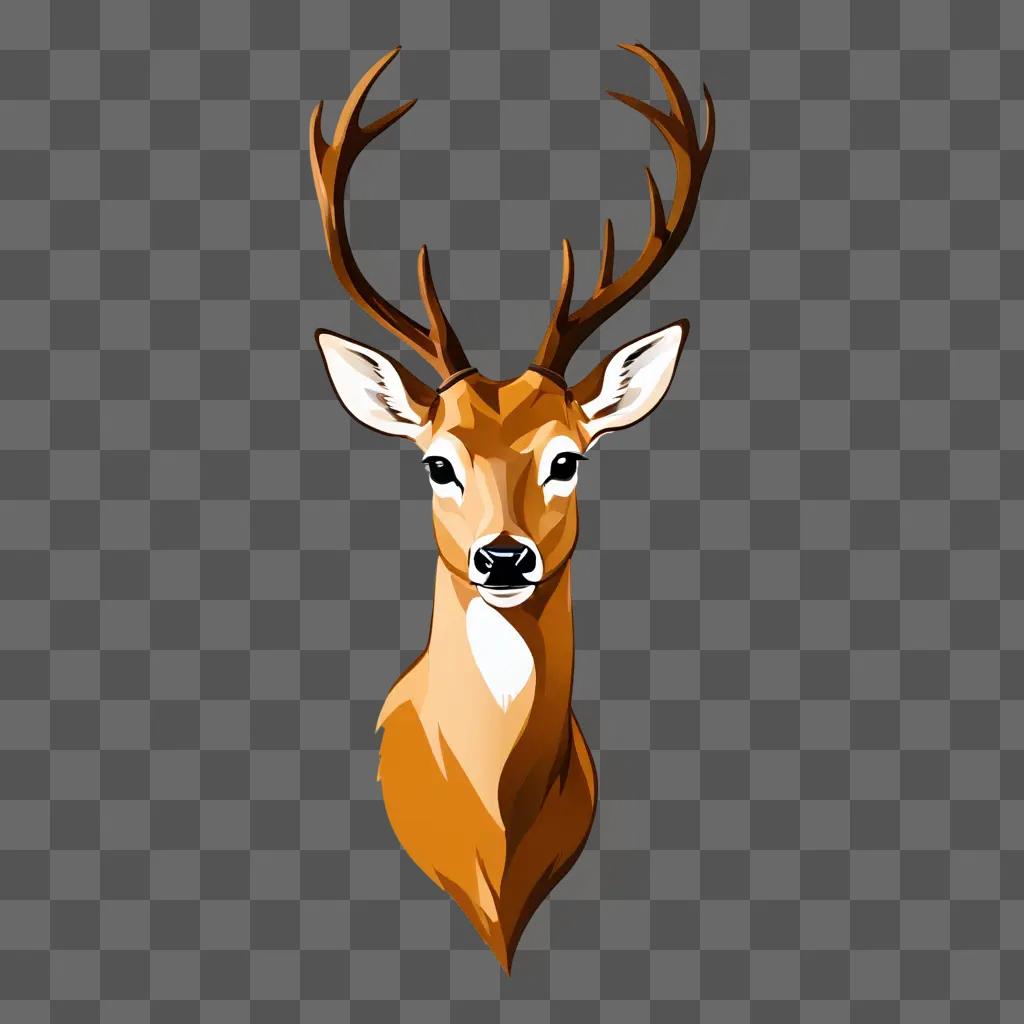 A coy deer drawing with brown color