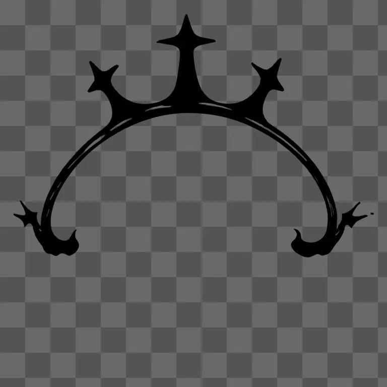 A crown silhouette against a black background