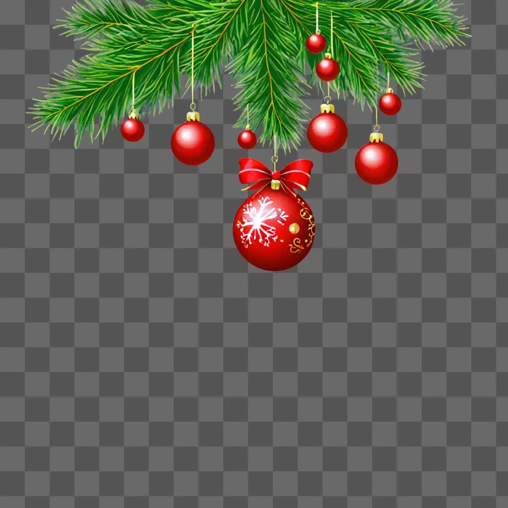 A cute Christmas background with a tree and ornaments