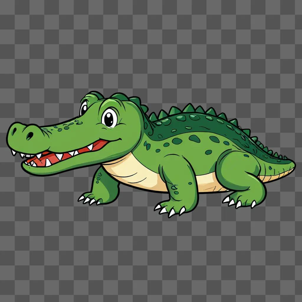 A cute alligator drawing with a big smile