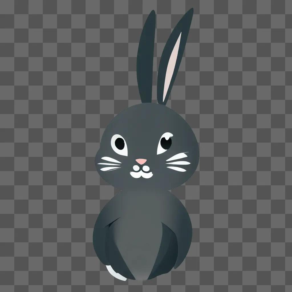 A cute black and white rabbit with big eyes