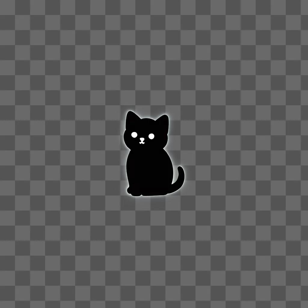 A cute black kitten in a black background