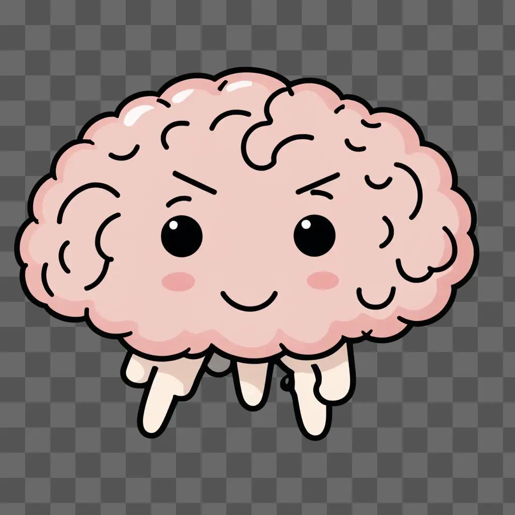 A cute brain drawing with a smile on its face